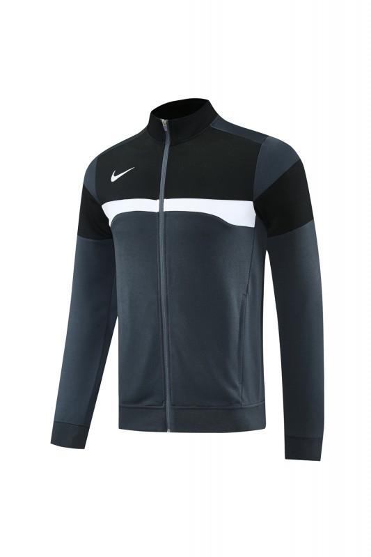 2025 Nike Black/Deep Grey Full Hoodie Zipper Jacket +Long Pants