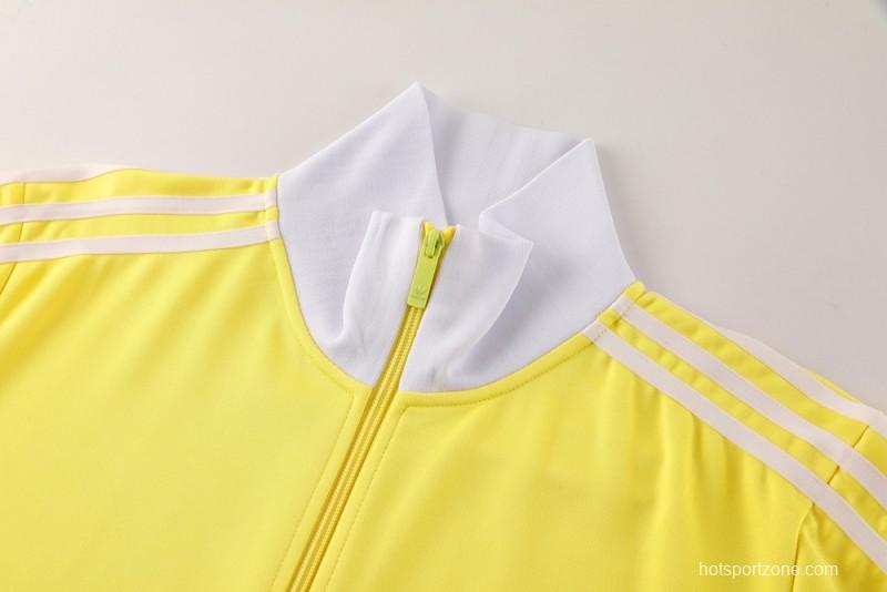 2025 Adidas Original Yellow Full Hoodie Zipper Jacket +Long Pants