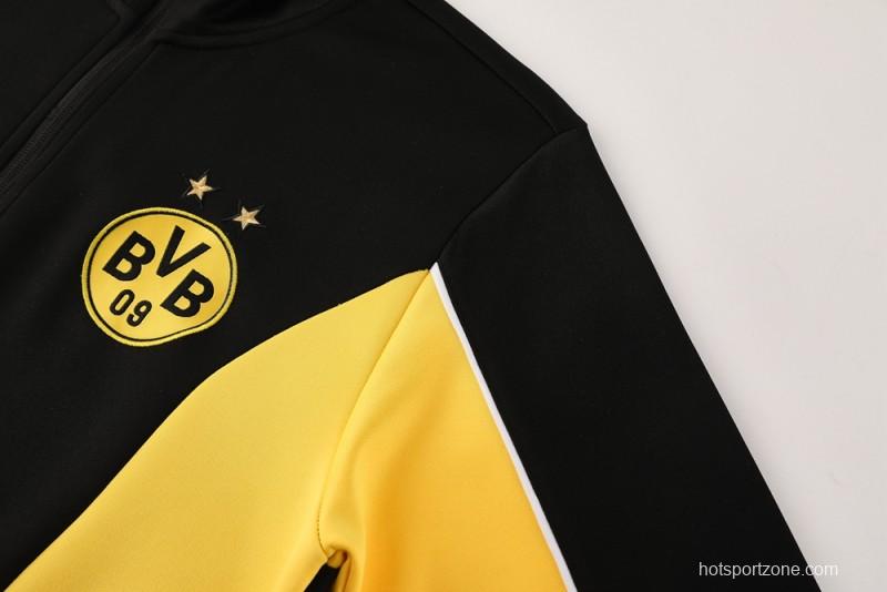 25/26 Borussia Dortmund Black/Yellow Full Zipper Jacket +Long Pants