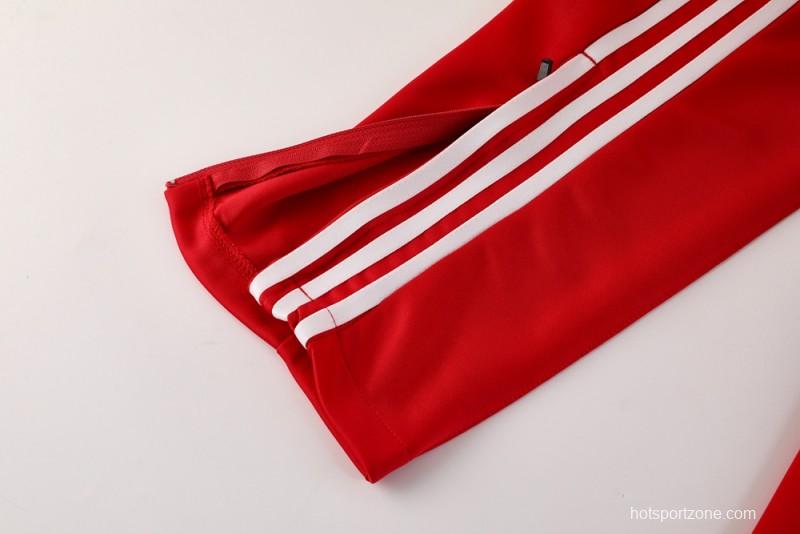 2025 Adidas Original Red Full Hoodie Zipper Jacket +Long Pants