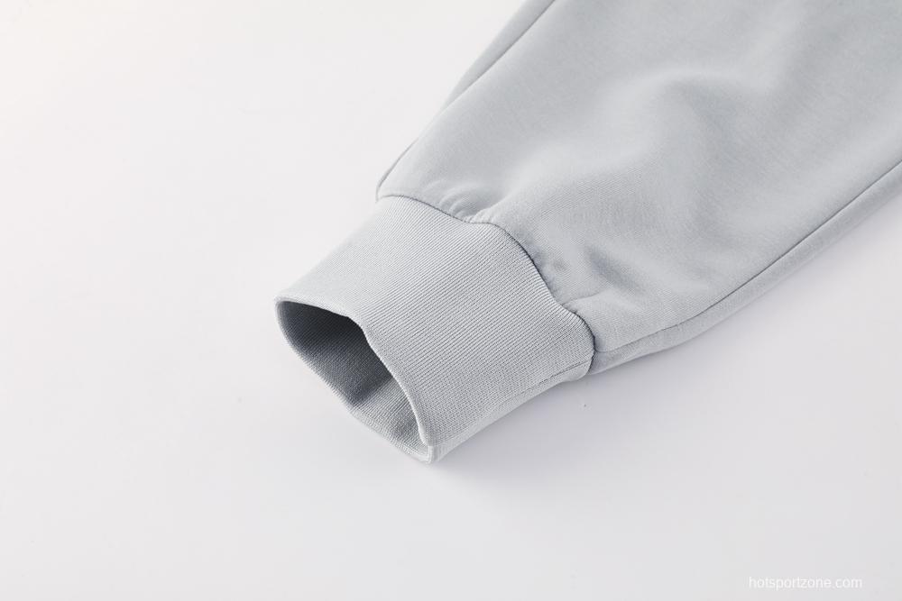 25/26 Barcelona Grey Full Zipper Hoodie Jacket +Long Pants