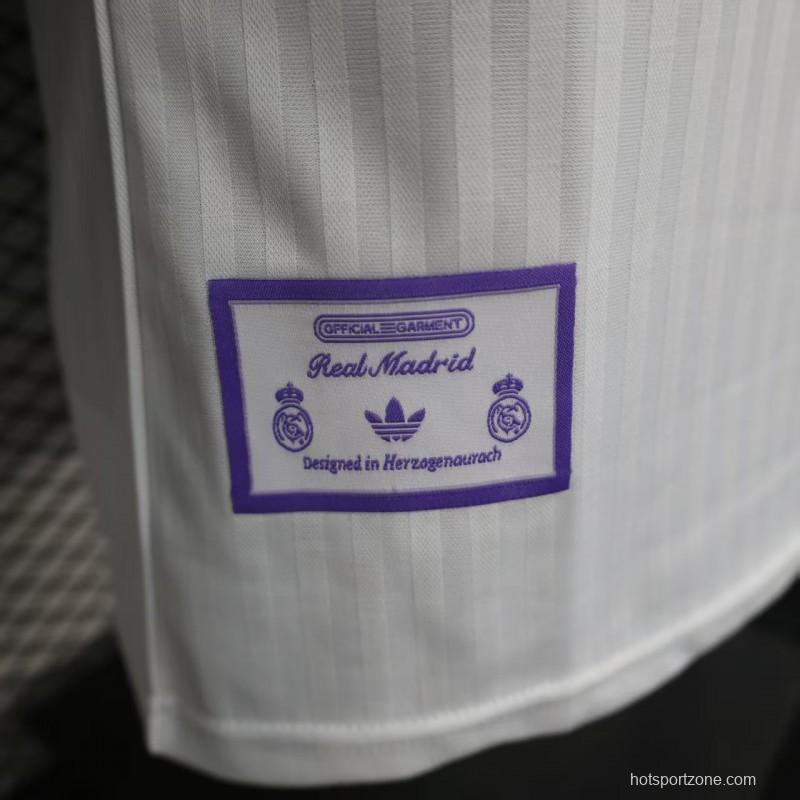 Player Version 25/26 Real Madrid White with Purple Trim Jersey