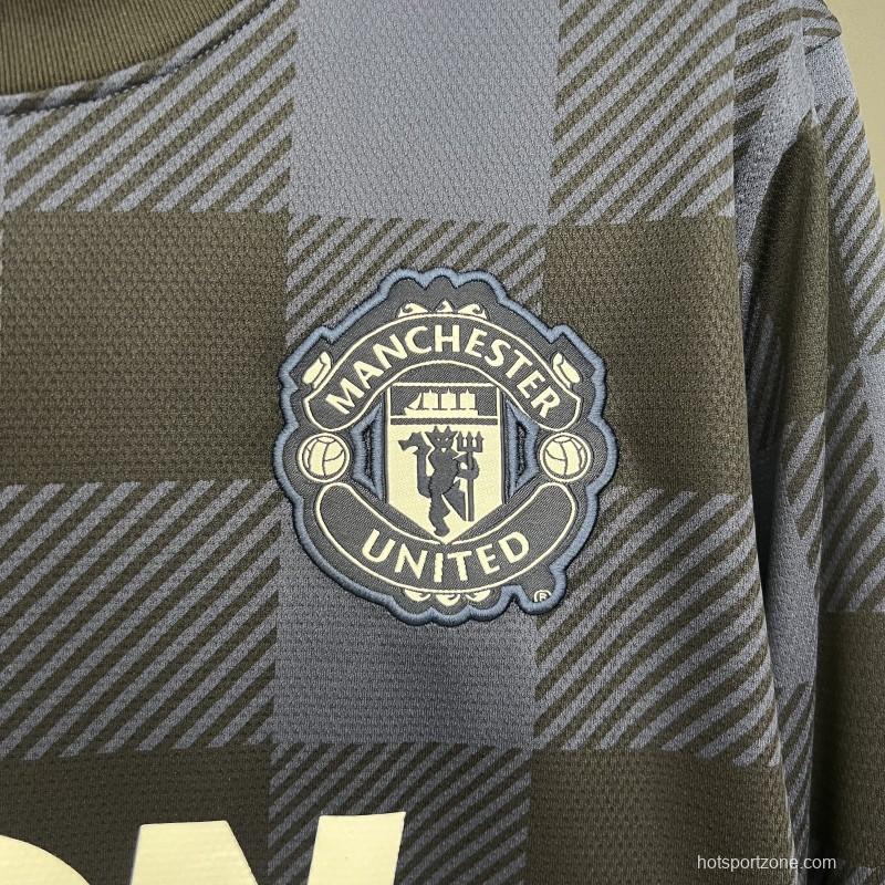 13/14 Retro Manchester United Long Sleeve Black Jersey