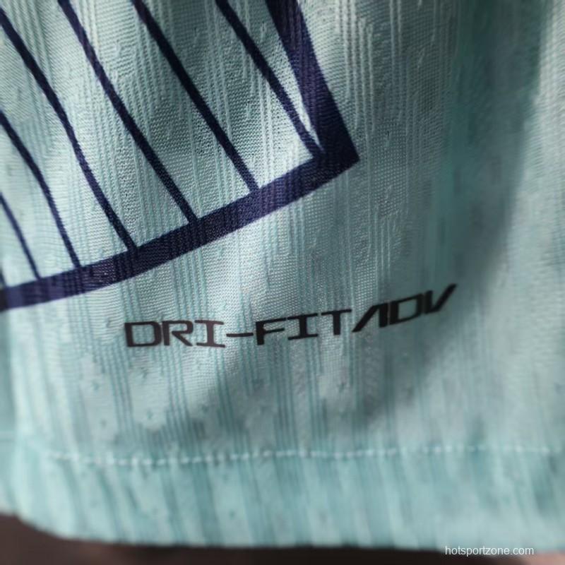 Player Version 25/26 FC Barcelona Light Blue with Vertical Pinstripe Pattern Jersey