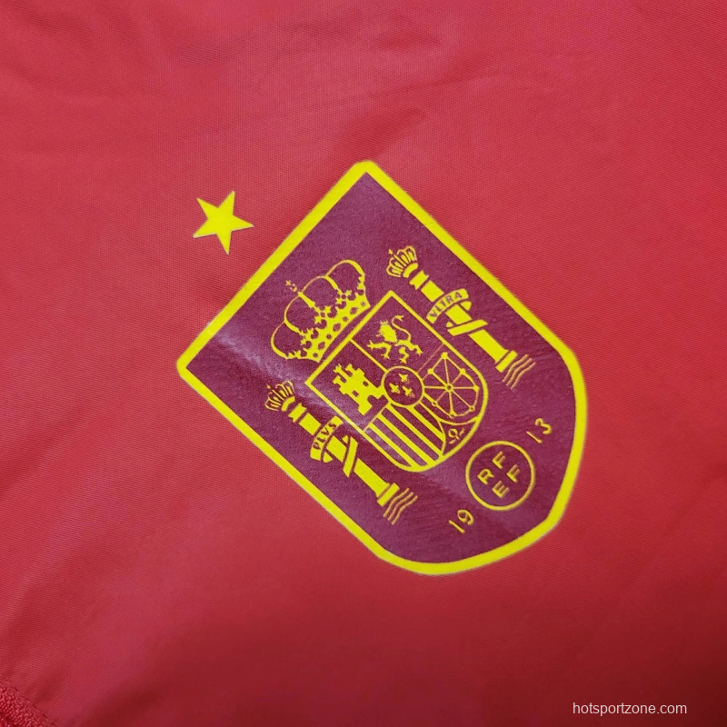 2025 Spain Jacket Red Windbreaker