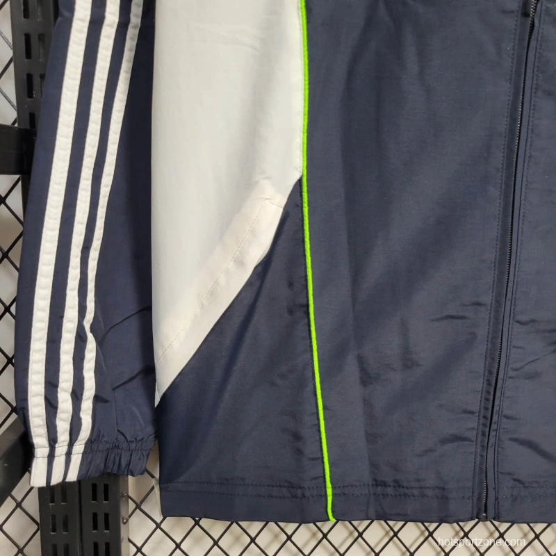 25/26 Real Madrid Jacket Navy/White Windbreaker
