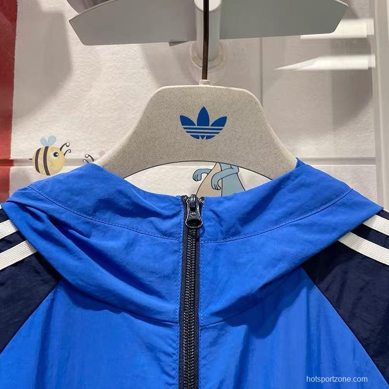 2025 Adidas Original Navy/Green White Windbreaker