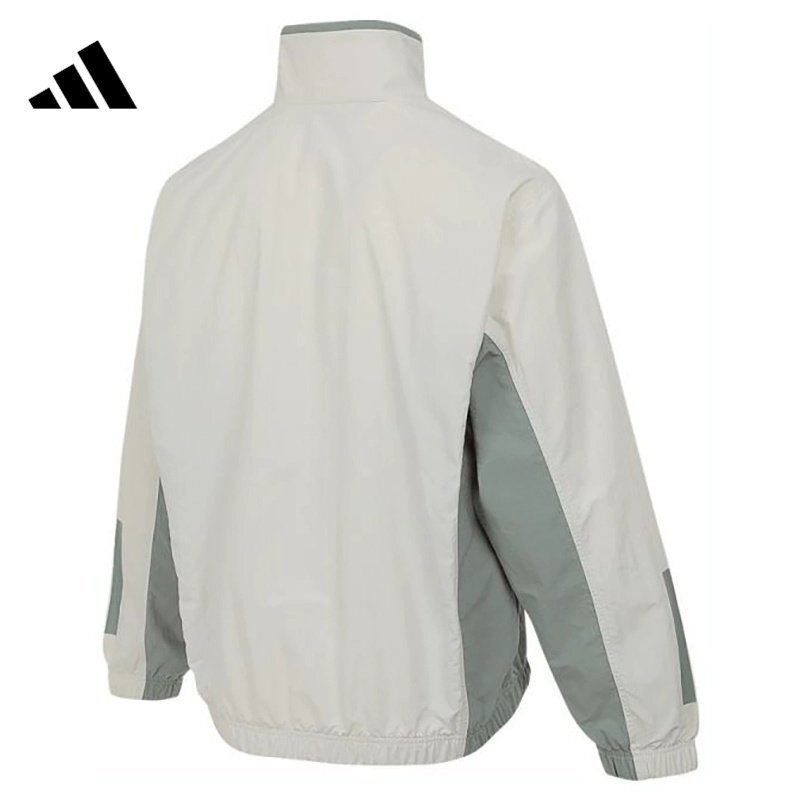 2025 Adidas Cream Colored Nylon Taslon Full Zipper Windbreaker