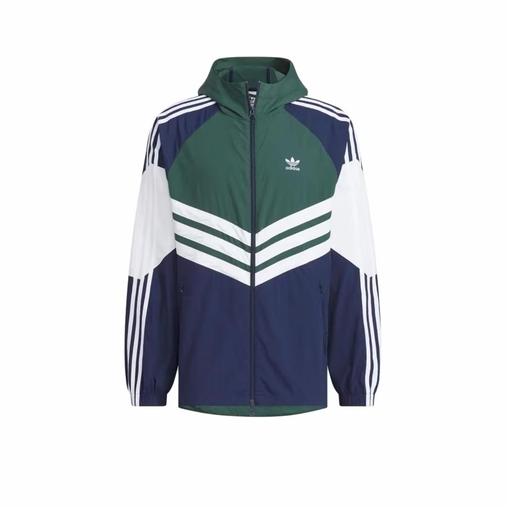 2025 Adidas Original Navy/Green White Windbreaker