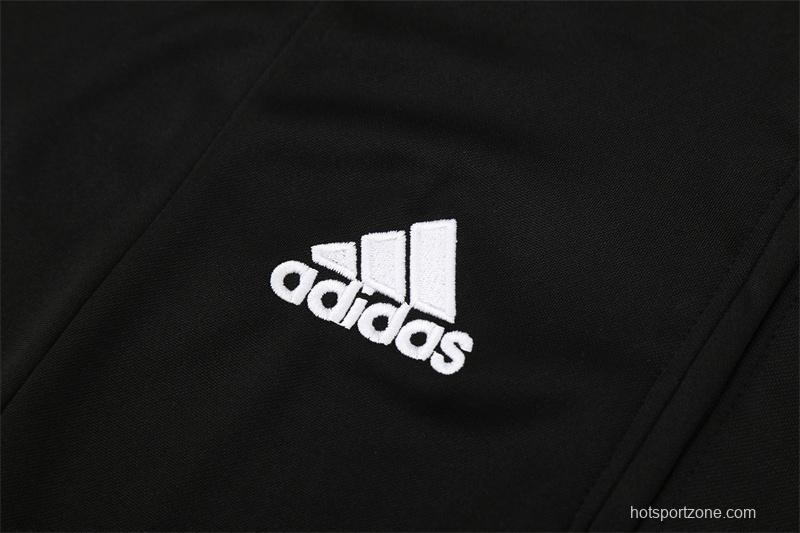 Retro 04/05 Real Madrid Black Half Zipper Jacket+Long Pants
