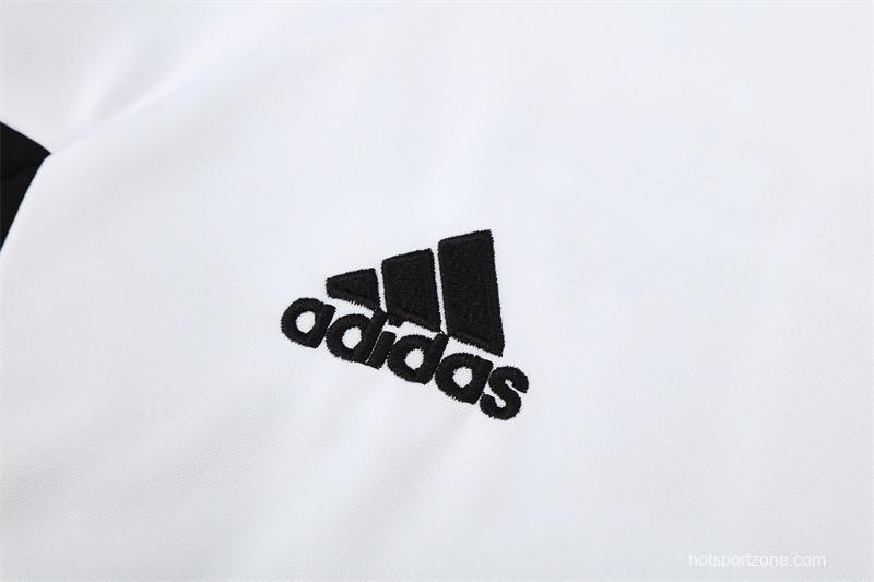 Retro 08/09 Real Madrid White Half Zipper Jacket