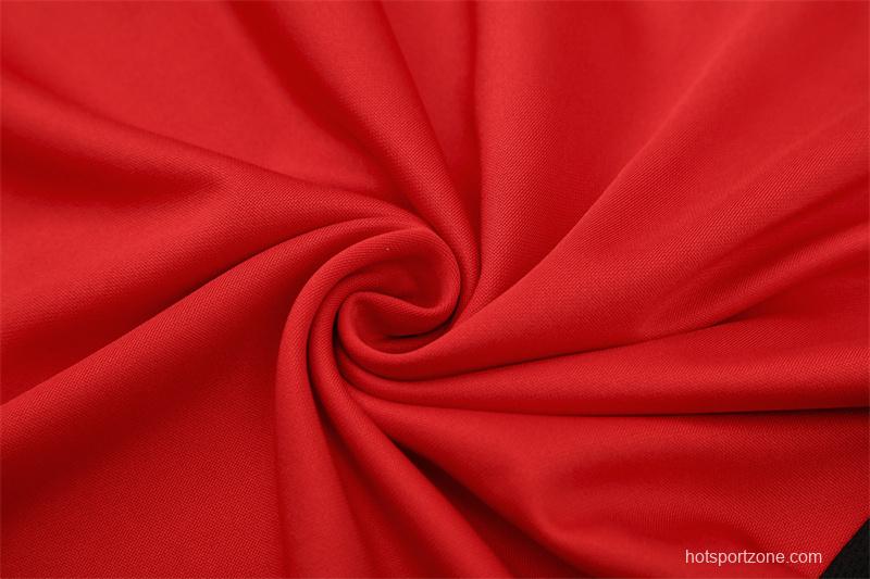 Retro 03/04 AC Milan Red Half Zipper Jacket+Long Pants