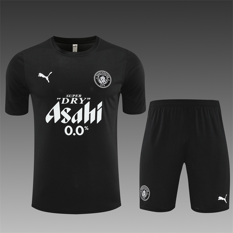 25/26 Manchester City Black with XS Short Sleeve+Soccer Shorts