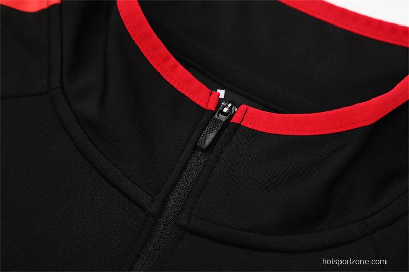 Retro 05/06 AC Milan Black Half Zipper Jacket+Long Pants