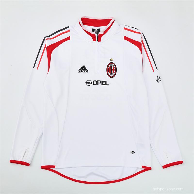 Retro 04/05 AC Milan White Half Zipper Jacket