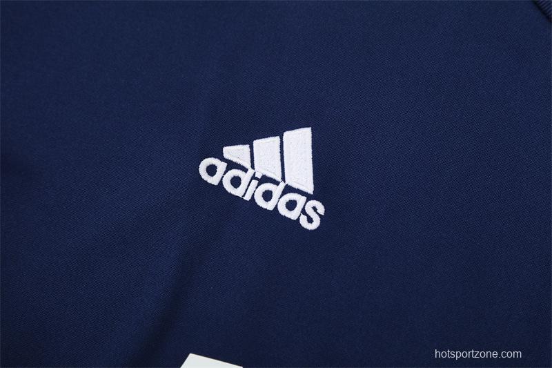 Retro 12/13 Real Madrid Royal Blue Half Zipper Jacket+Long Pants