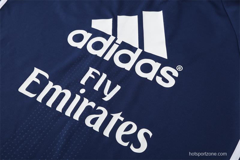 Retro 16/17 Real Madrid Royal Blue Half Zipper Jacket+Long Pants