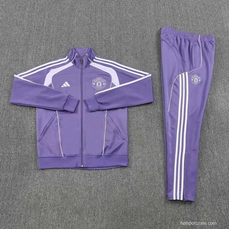 2025 Adidas Purple Full Zipper Jacket + Long Pants