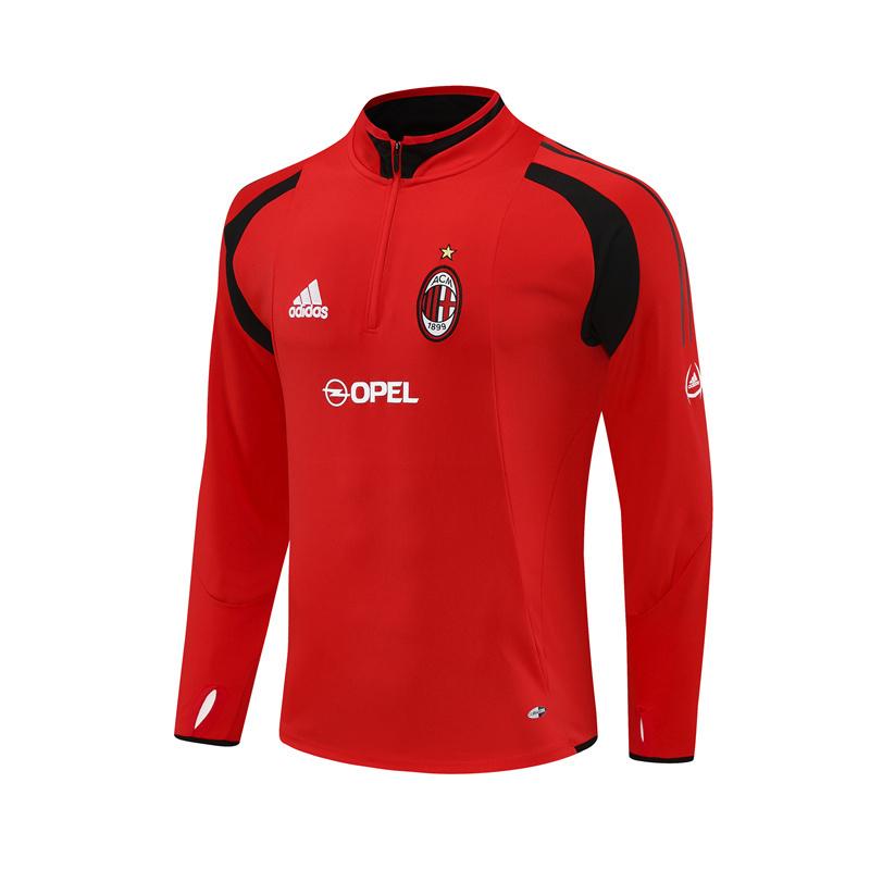 Retro 04/05 AC Milan Red Half Zipper Jacket