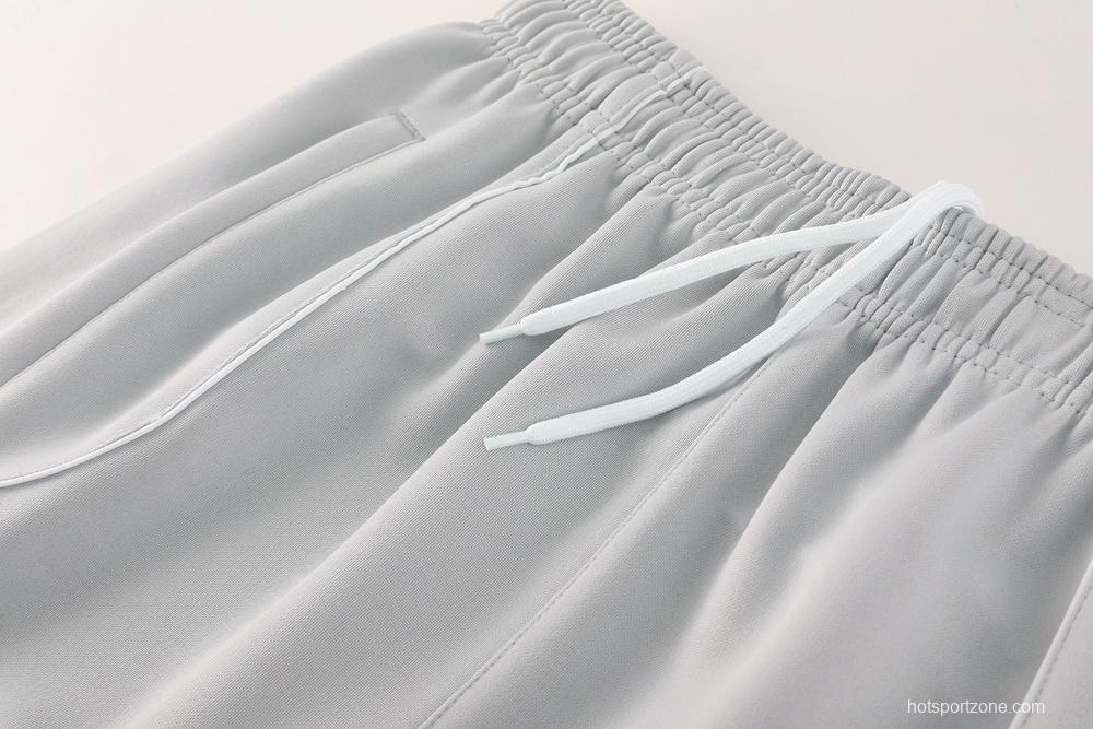 25/26 Real Madrid Grey Full Zipper Jacket + Long Pants