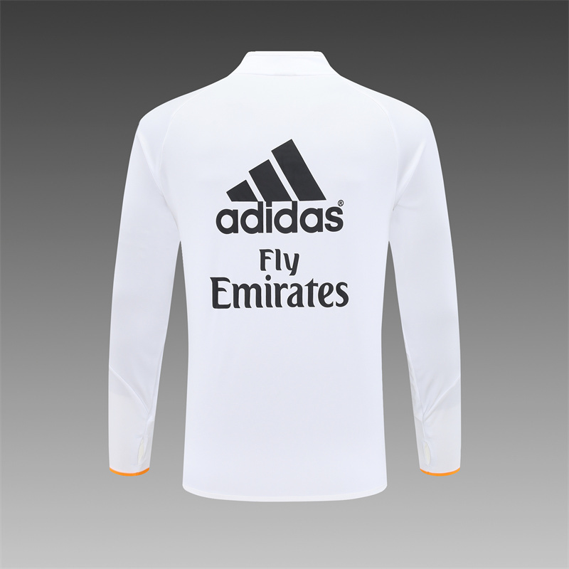 Retro 13/14 Real Madrid White Half Zipper Jacket