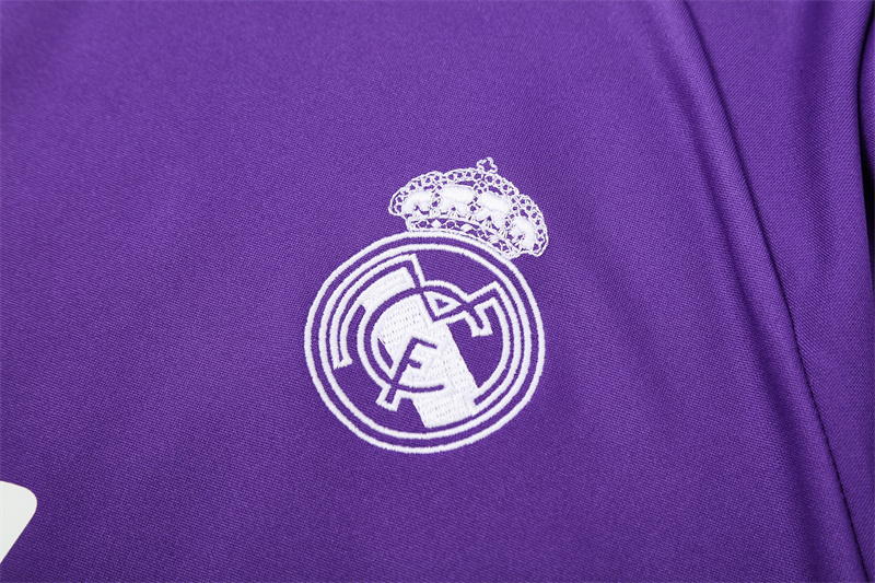 Retro 16/17 Real Madrid Purple Half Zipper Jacket