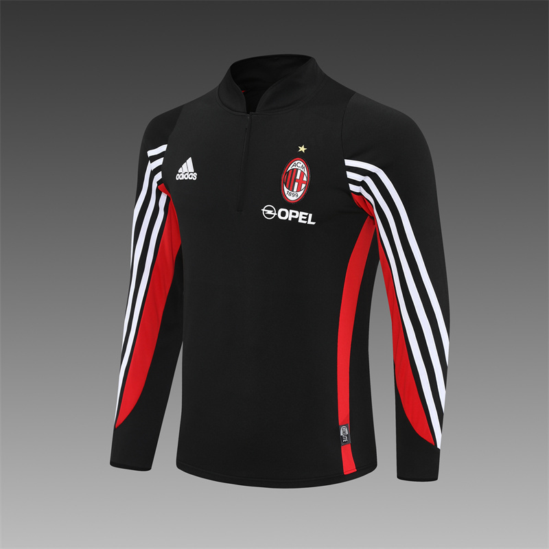 Retro 03/04 AC Milan Black Half Zipper Jacket