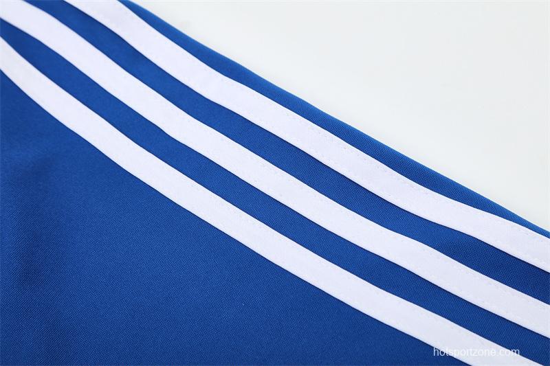 Retro 13/14 Real Madrid Color Blue Half Zipper Jacket