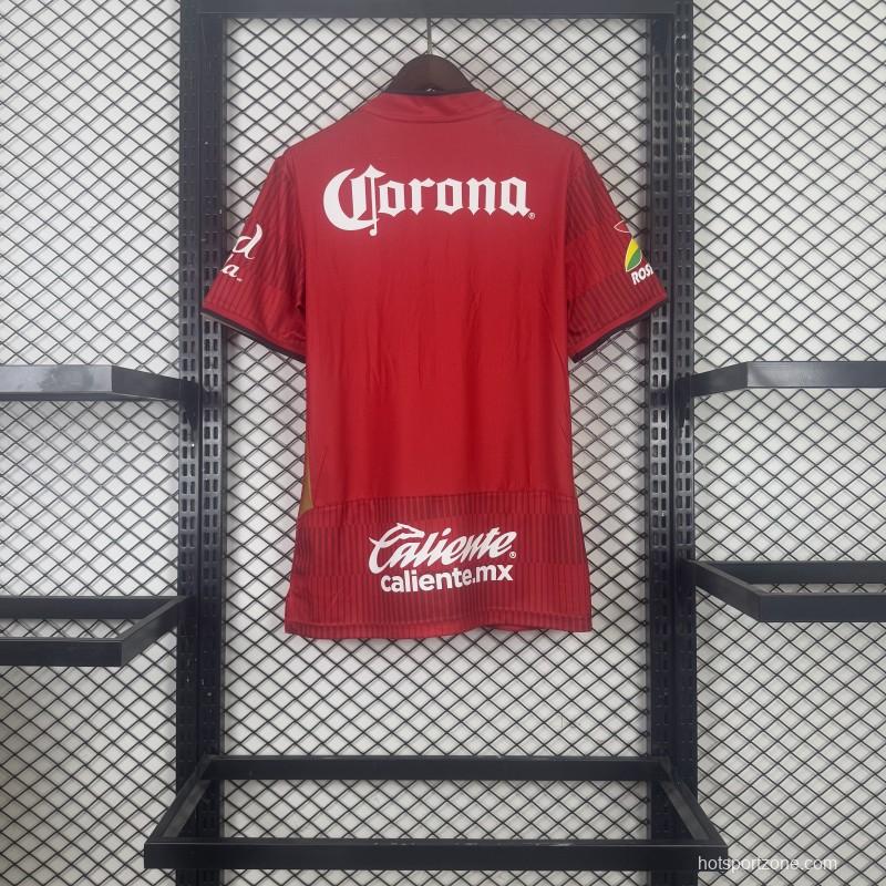 Player Version 25/26 Deportivo Toluca FC Red Home  Jersey