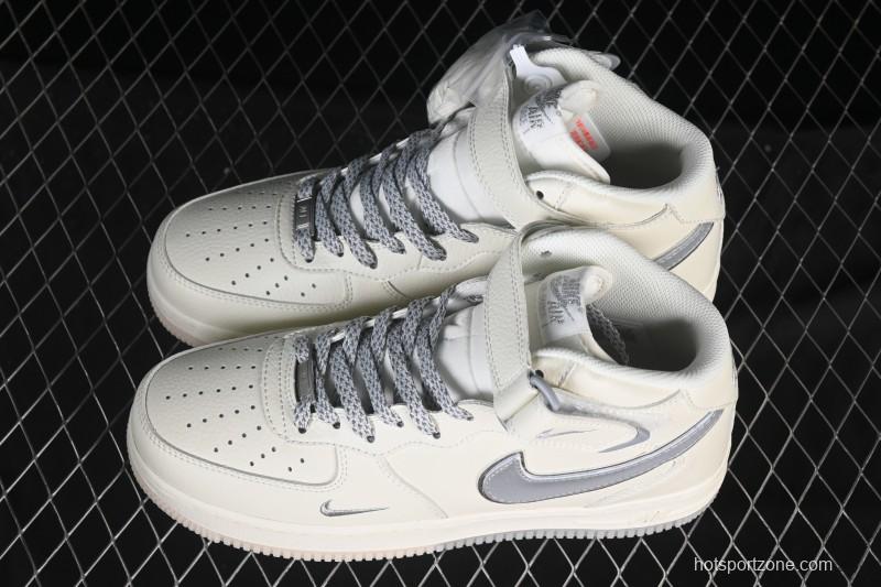 Nike Air Force 1 Mid Light Gray Two-Tone Sole All-Star Starry Sky Mid-Top Casual Skate Shoes - XL0236-232