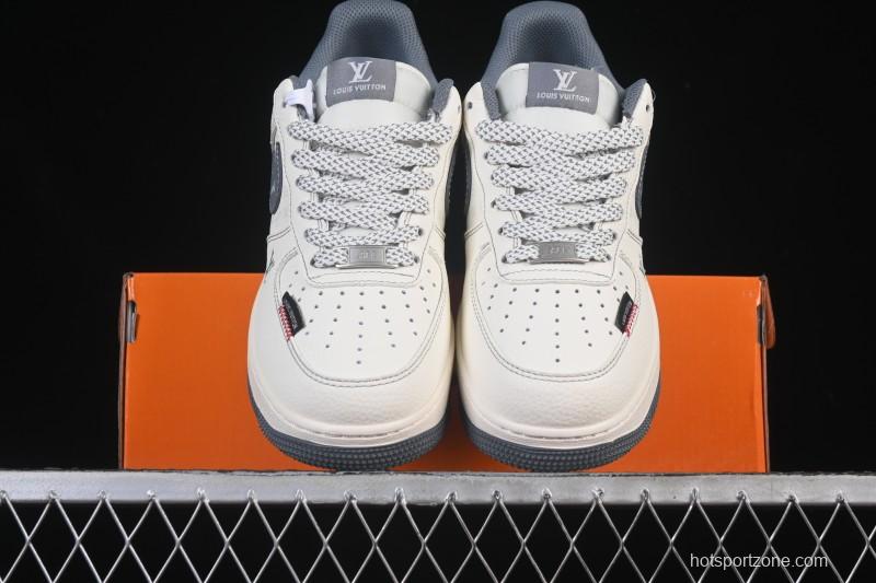 Nike Air Force 1 '07 Low LV Collaboration Beige Black Woven Label Casual Sneakers - CX5050-Y08