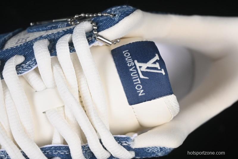 Nike Air Force 1 '07 Low LV Collaboration White Navy Blue Casual Sneakers - YF9511-813