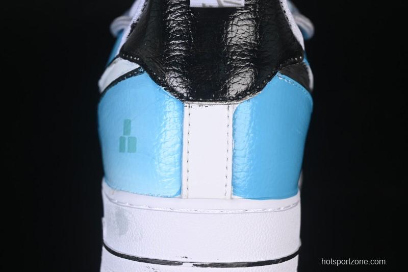 Nike Air Force 1'07 Low Hand-drawn Graffiti Electric Blue Tone Casual Sneakers - FB8917-300
