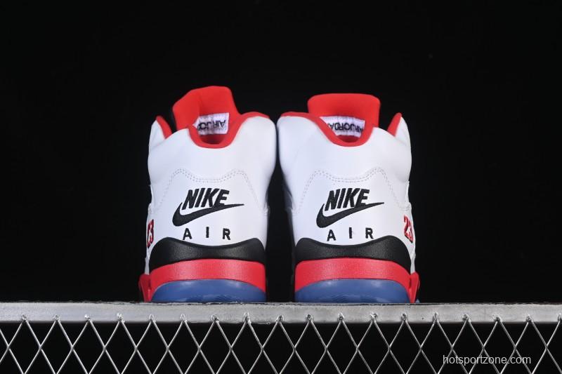 Nike Air Jordan 5 Retro Fire Red Black Tongue Basketball Shoes - HQ7978-101