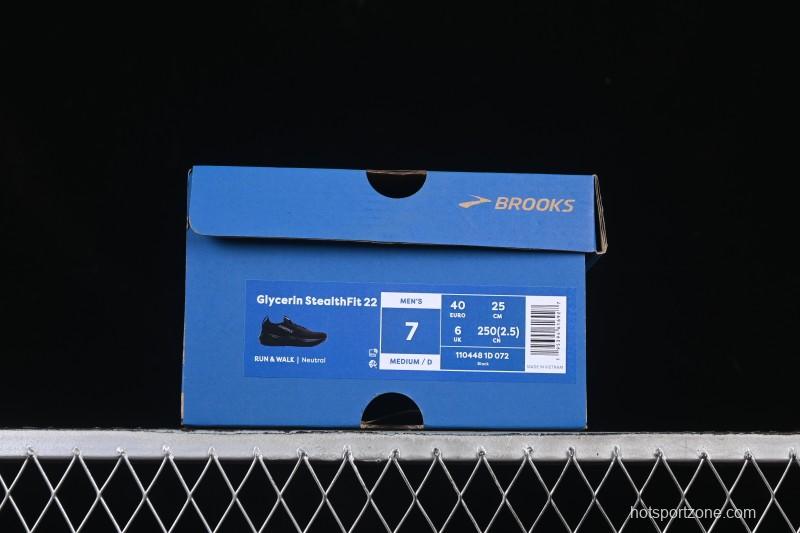 Brooks Glycerin Stealthfit 22 Cushioned Marathon Nitrogen Running Shoes - 1104481D072