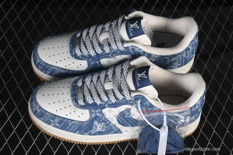 Nike Air Force 1'07 Low LV Collaboration White Denim Blue Casual Sneakers - YF9511-815
