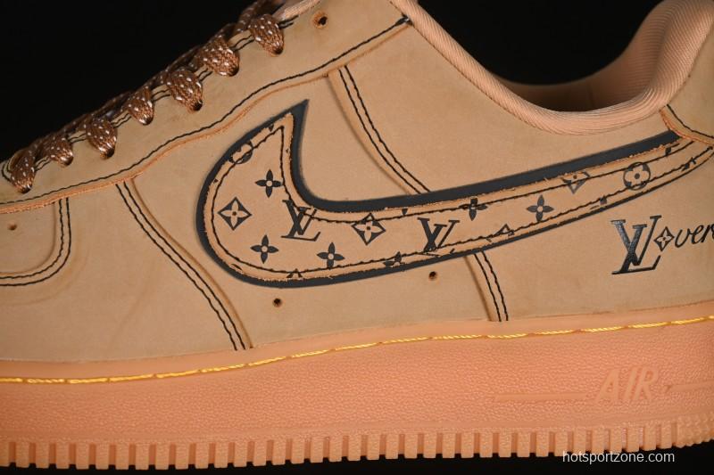 Nike Air Force 1 '07 Low LV Collaboration Wheat Print Casual Sneakers - DK0188-082