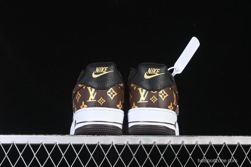 Nike Air Force 1 '07 Low LV Collaboration Classic White Brown Casual Sneakers - CZ3986-004