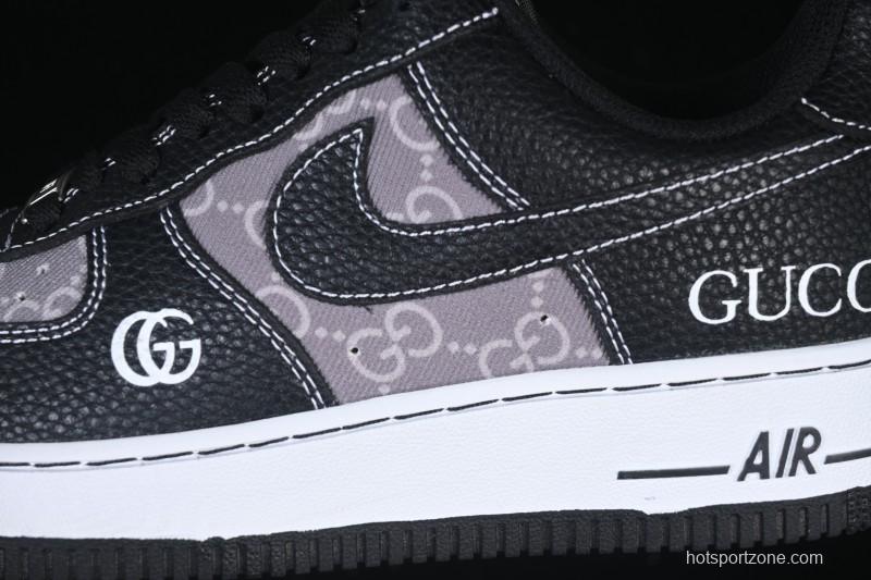 Nike Air Force 1 '07 Low Gucci Collaboration Litchi Grain Print Casual Sneakers - AH8462-002