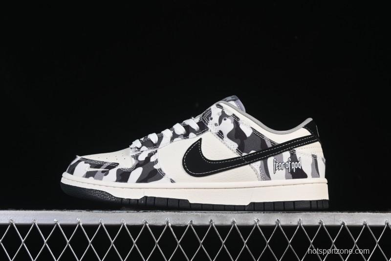 Nike SB Dunk Low Grey Camouflage Anniversary Custom Low-Top Casual Skate Shoes - SR2025-002
