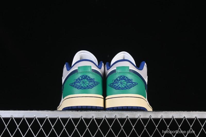 Nike Air Jordan 1 Low AJ1 Blue Green Colorway Low-Top Casual Skate Shoes - 553558-147