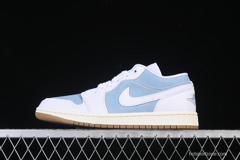 Nike Air Jordan 1 Low Denim Worn Blue Retro Basketball Shoes - HQ2004-400