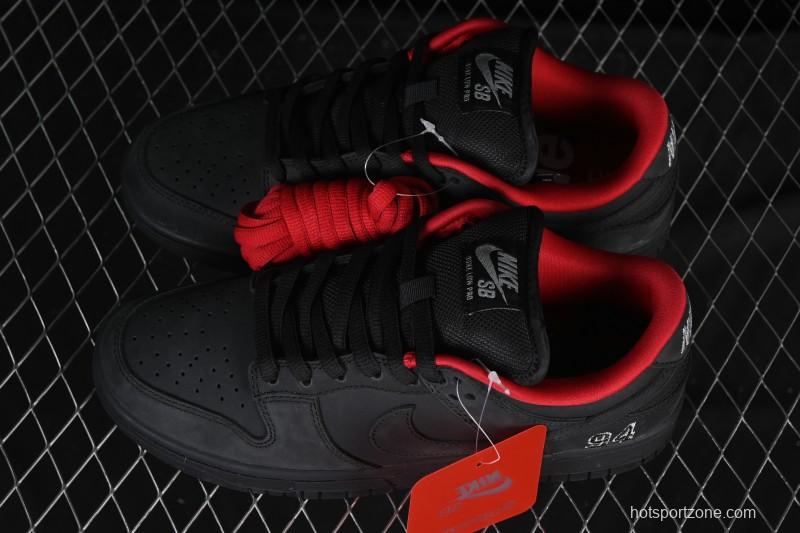 Nike Supreme x Nike SB Dunk Low Ocean Fog Limited Edition Black Warrior Low Top Casual Skate Shoes - HQ8487-001