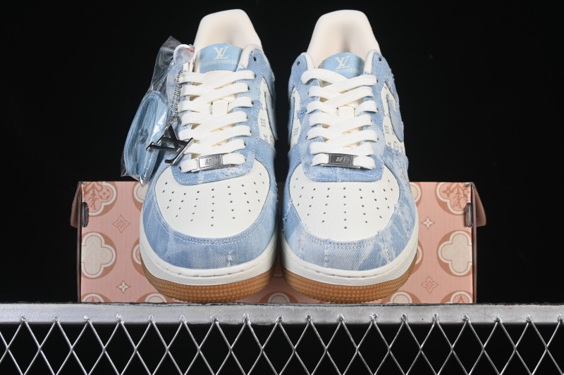 Nike Air Force 1 '07 Low Levi's White Light Blue Casual Sneakers - YF9511-814