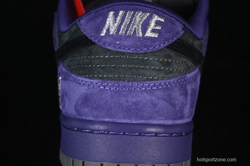 Nike Supreme Dunk SB Dunk Low Casual Skate Shoes Grey Purple - HQ8487-500