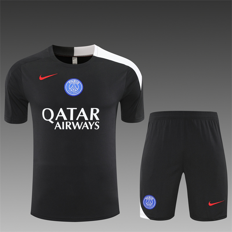 25/26 PSG Black T90 with XS Short Sleeve+Soccer Shorts