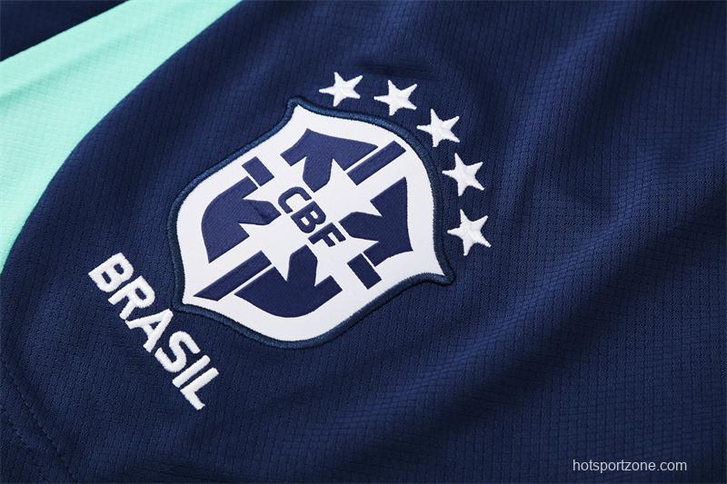 25/26 Brazil Blue Green Camouflage with XS Short Sleeve+Soccer Shorts