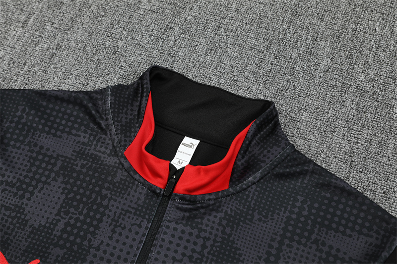 25/26 AC Milan Black Camouflage Half Zipper Jacket+Long Pants