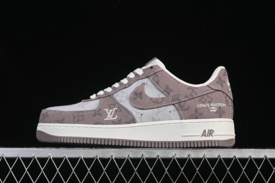 Nike Air Force 1 '07 Low Canvas Sneakers with Louis Vuitton Collaboration Design - YF9511-821