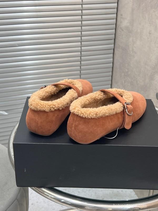 Alaia Fall/Winter 2025 Wool Mary Jane Ballet Flats - KFY00310